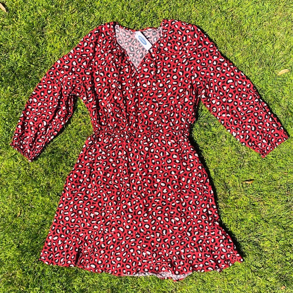 Old Navy Leopard Red Dress Size Large
